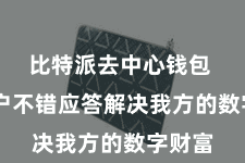 比特派去中心钱包  让用户不错应答解决我方的数字财富