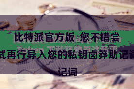 比特派官方版  您不错尝试再行导入您的私钥卤莽助记词