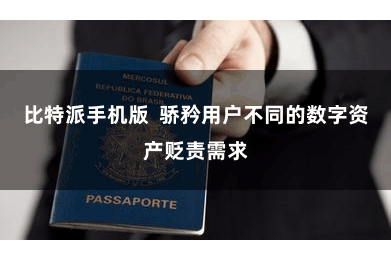 比特派手机版  骄矜用户不同的数字资产贬责需求